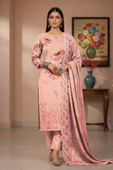 Peach Viscose Bana Dora 3-Piece Unstitched