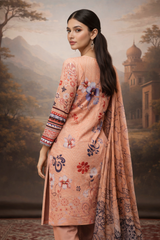 Nayab Noor Peach Blossom 3-Piece Unstitched