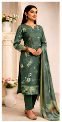 Sage Bloom Viscose Bana Dora 3-Piece Unstitched