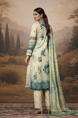 Nayab Noor Pearl Aqua 3-Piece Unstitched